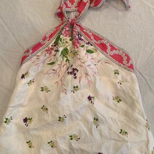 LOFT Pink and White Floral Halter Top